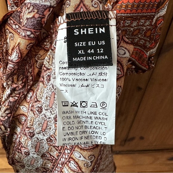 Wrap Around V Neck Racerback Tank Top Bohemian Brown Orange Black White XL - Picture 4 of 9